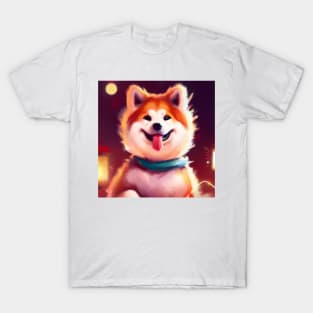 Cute Akita Inu Drawing T-Shirt